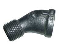 1/8" N.P.T. STREET 45* ELBOW BLACK IRON PIPE FITTING SCHEDULE 40