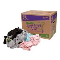RECLAIMED KNIT/POLO MULTI-COLORED WIPING RAGS 25 LBS. BOX