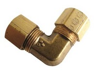 3/16" COMPRESSION UNION 90* ELBOW FOR COPPER TUBING BRASS FITTING (65-3)