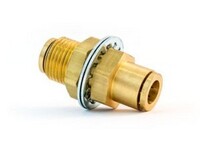 1/4" D.O.T. PUSH-TO-CONNECT BULKHEAD UNION FITTING BRASS (1874X4X4)