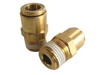 5/32" D.O.T. NYLON AIR BRAKE X 1/8" N.P.T. PUSH-IN MALE STRAIGHT CONNECTOR BRASS FITTING (1868X2.5)