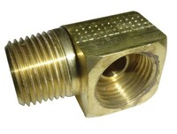 1/8" TUBE SIZE FEMALE INVERTED FLARE X 1/8" N.P.T. MALE 90* ELBOW BRASS FITTING (402-2)