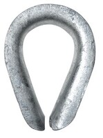 3/16" HOT DIP GALVANIZED HEAVY DUTY WIRE ROPE THIMBLE