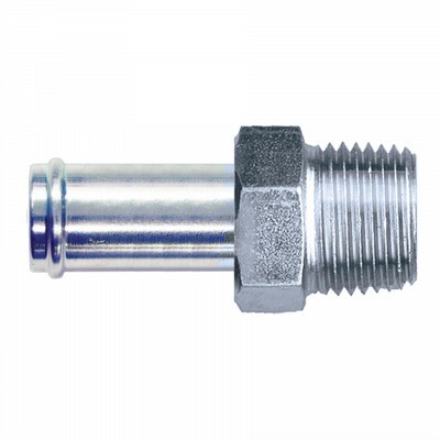 1-1/4" TUBEX 1-1/4" N.P.T. MALE STRAIGHT BARBED HOSE BIB FITTING STEEL