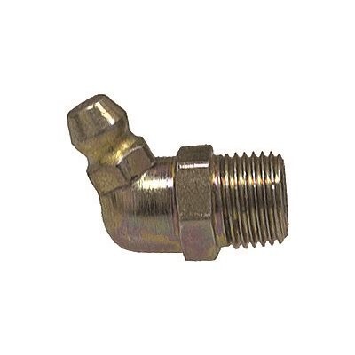 1/4" PIPE THREAD X 65* GREASE FITTING WITH BALL CHECK ZINC PLATED