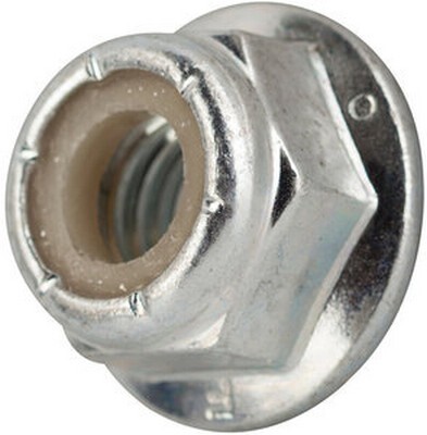 10-32 NYLON INSERT LOCKING FLANGE NUT ZINC PLATED