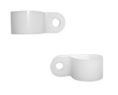 5/8" DIAMETER CLEAR NYLON CLAMP 3/8" WIDE WITH 3/16" MOUNTING HOLE