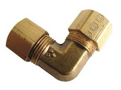 1/2" COMPRESSION UNION 90* ELBOW FOR COPPER TUBING BRASS FITTING (65-8)