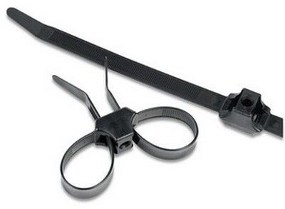 19" DUAL CLAMP TIE 150LBS. BLACK NYLON HELLERMANN TYTON