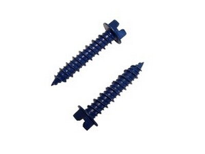 1/4" X 1-3/4" HEX WASHER HEAD CONCRETE SCREW BLUE FINISH