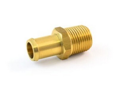 3/8" TUBE X 1/8" N.P.T. MALE STRAIGHT SINGLE-BARB HOSE FITTING BRASS(1565)