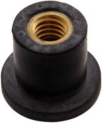 #8-32 NEOPRENE WELL NUT WITH CAPTIVE BRASS NUT .50" LONG X .312" SHANK DIAMETER